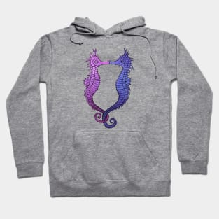 Kissing Seahorses - Purple Hoodie